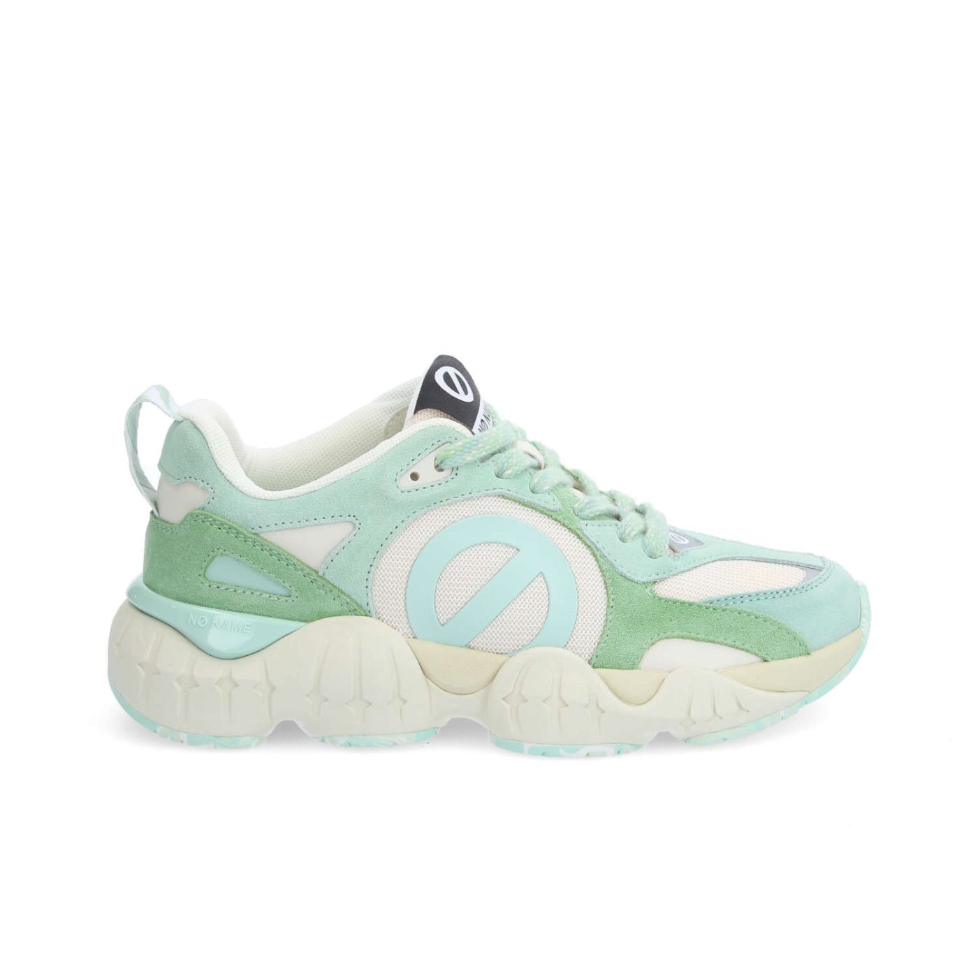 KRAZEE MILKSHAKE W - SUEDE/KNIT/SUED - TURQUOISE/BLANC CASSE/VERT MENTHE